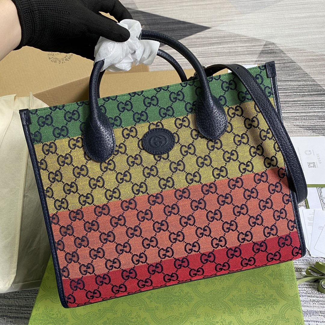 Gucci GG Small Tote Bag Multicolour Shoulder Bag 659983 